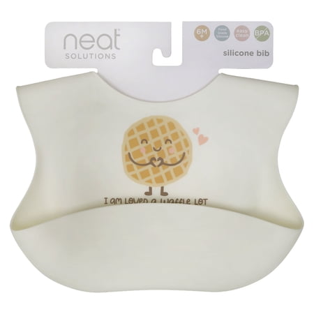 Neat Solutions Silicone "Loved Waffle Lot" Saying Infant Unisex Scoop Bib