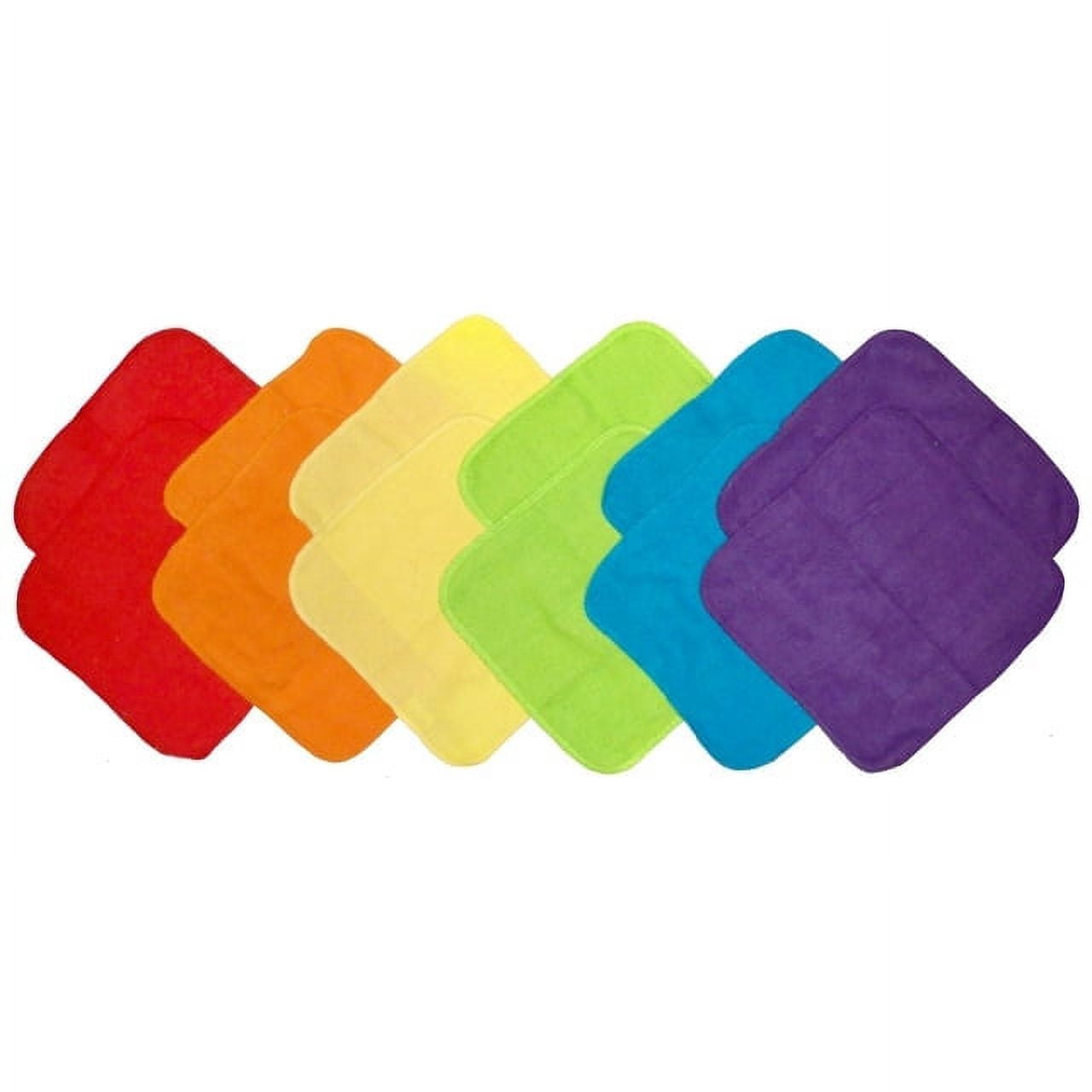 Bright Multicolor Cotton Polyester Baby Washcloth Set, 12-Pack