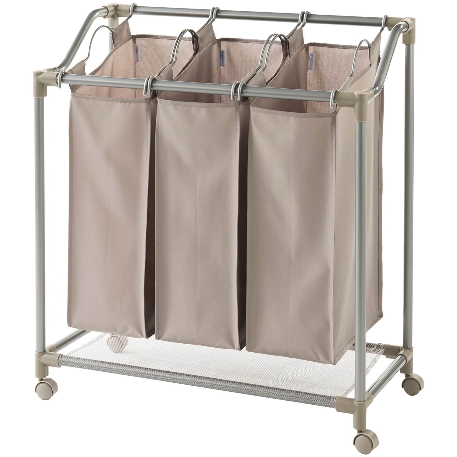 Rolling Deluxe Triple Laundry Sorter with EVERFRESH(R) Odor