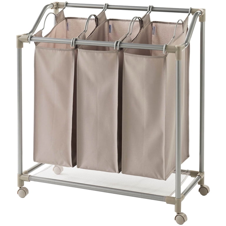 Rolling Deluxe Triple Laundry Sorter with EVERFRESH(R) Odor