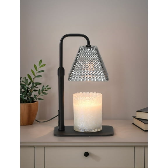 NeatGlow Adjustable Height Candle Warmer Lamp with Timer, 2 Bulbs Included, High Quality Glass Design, Elegant Home Décor, Gift