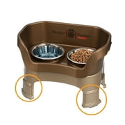 Neater Feeder Deluxe With Leg Extensions Mess-Proof Food & Water Bowls for Medium Dogs, Bronze