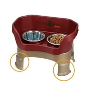 Neater Feeder Deluxe With Leg Extensions Mess-Proof Food & Water Bowls for Medium Dogs, Cranberry
