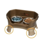 Neater Feeder Deluxe With Leg Extensions Mess-Proof Food & Water Bowls for Small Dogs, Bronze
