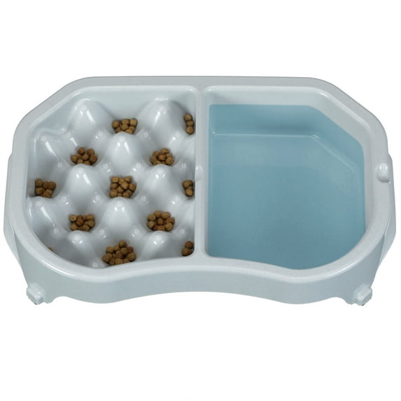 Neater Pet Brands Neater Slow Feeder Double Diner Food and Water Bowl - Improves Digestion, Stops Obesity, and Slows Down Eating, Vanilla Bean