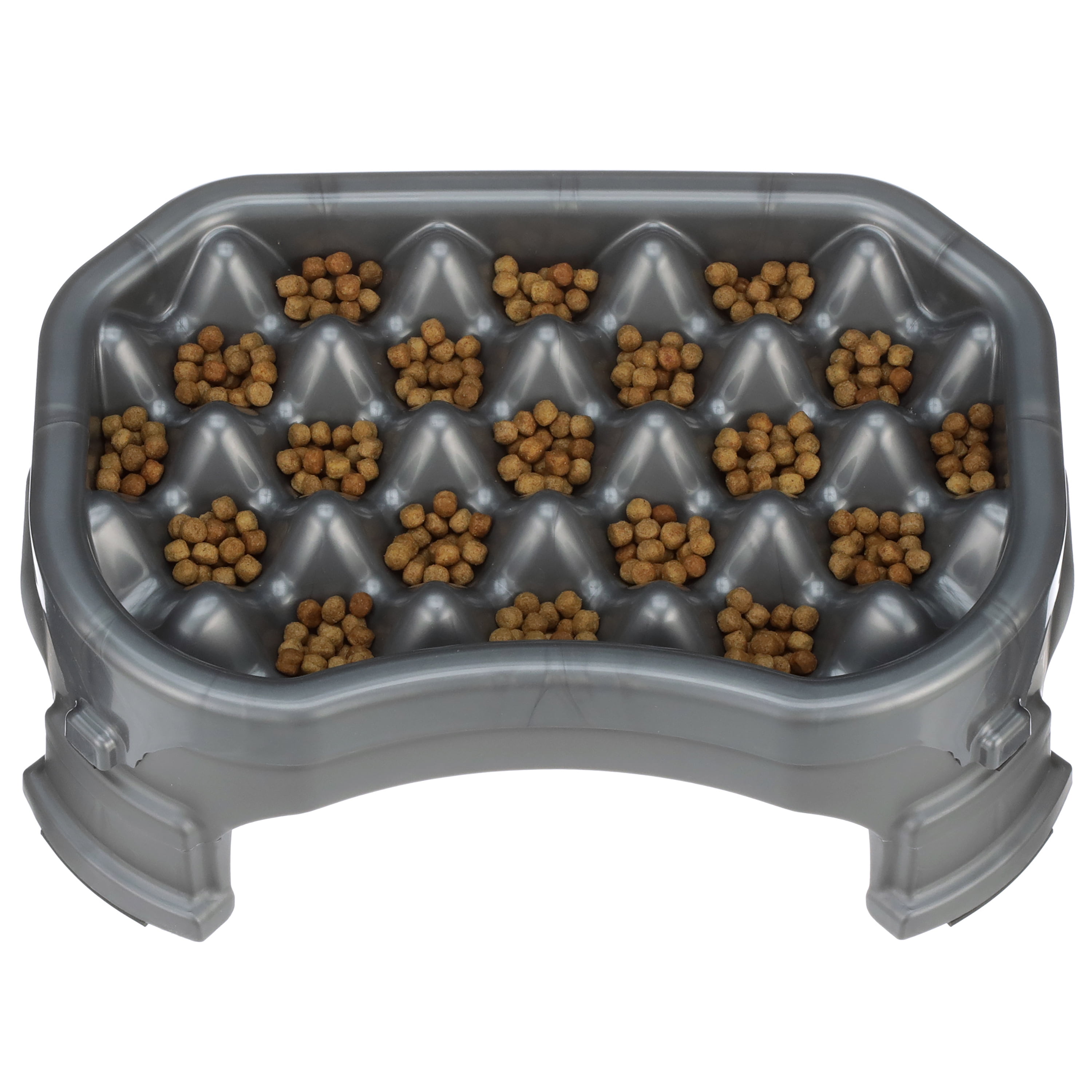 Neater Pet Brands Raised Neater Slow Feeder - Elevated & Adjustable Feeding Height - Improves Digestion, Stops Obesity, and Slows Down Eating, 2.5 Cups, Gunmetal