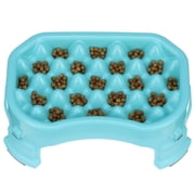 Neater Pet Brands Raised Neater Slow Feeder - Elevated & Adjustable Feeding Height - Improves Digestion, Stops Obesity, and Slows Down Eating, 2.5 Cups, Aquamarine