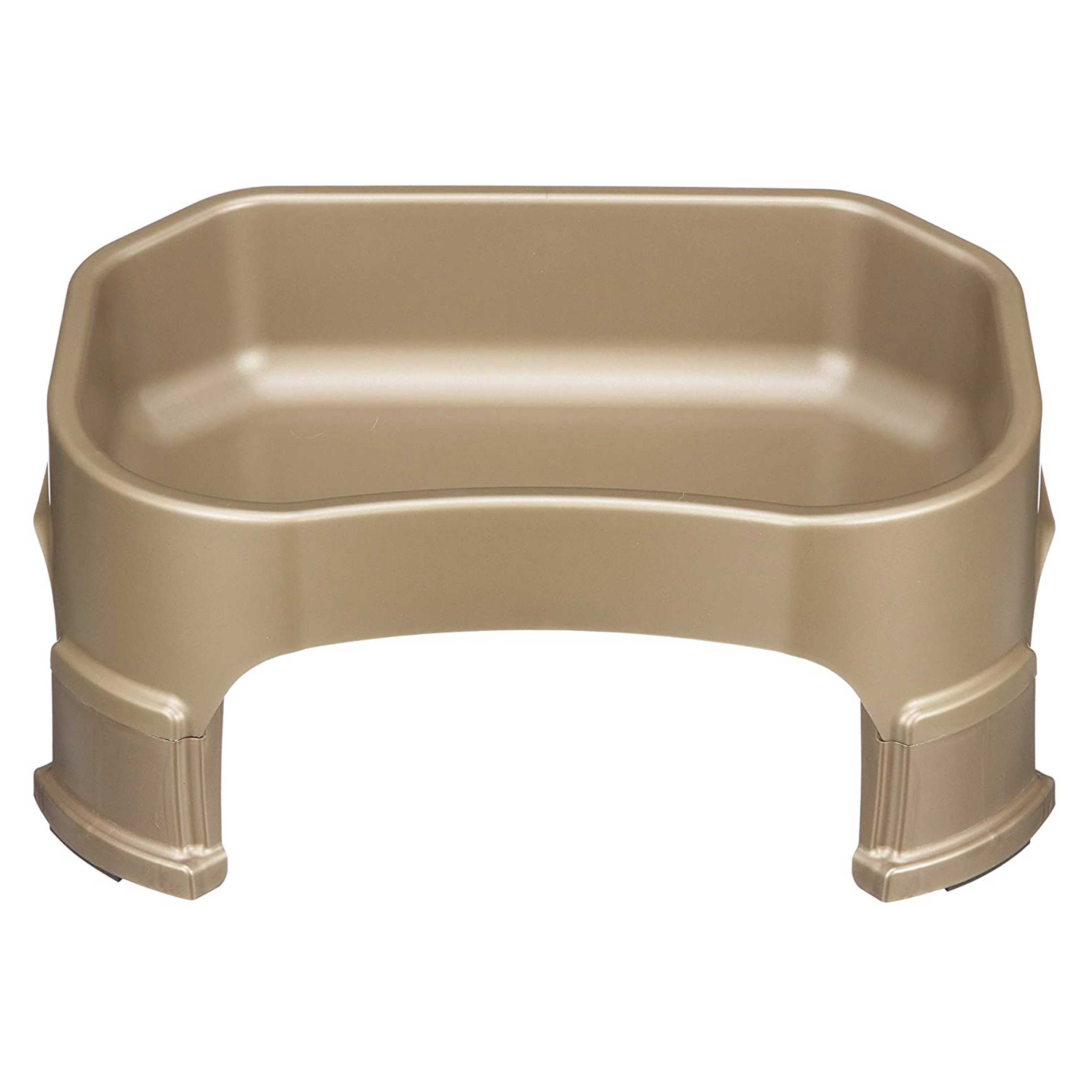 Neater Pets Big Bowl with Leg Extensions for Dogs - Raised for Feeding Comfort - Extra Large Plastic Trough Style Food or Water Bowl for Use Indoors or Outdoors, Champagne, 1.25 Gallon (160 Oz.)