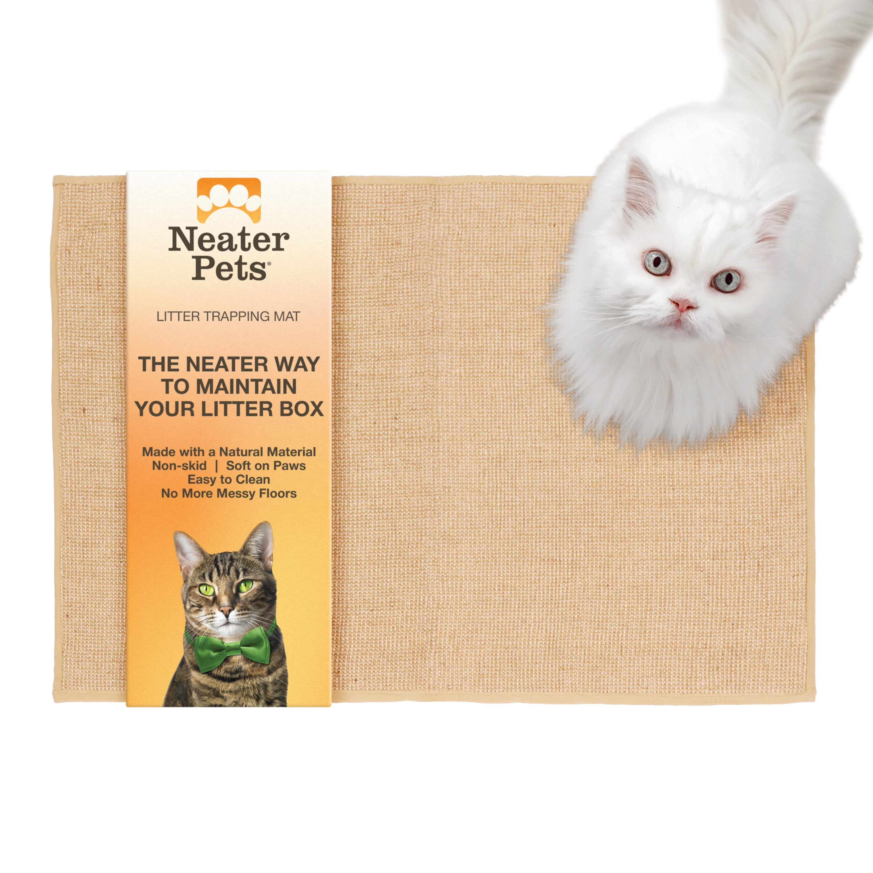 Neater Pets Jute Litter Trapping Mat, Beige, 24" x 36"