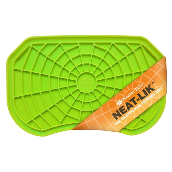 Neater Pets Neat-Lik Slow Feed Licking Pad for Dogs & Cats, Green Mat