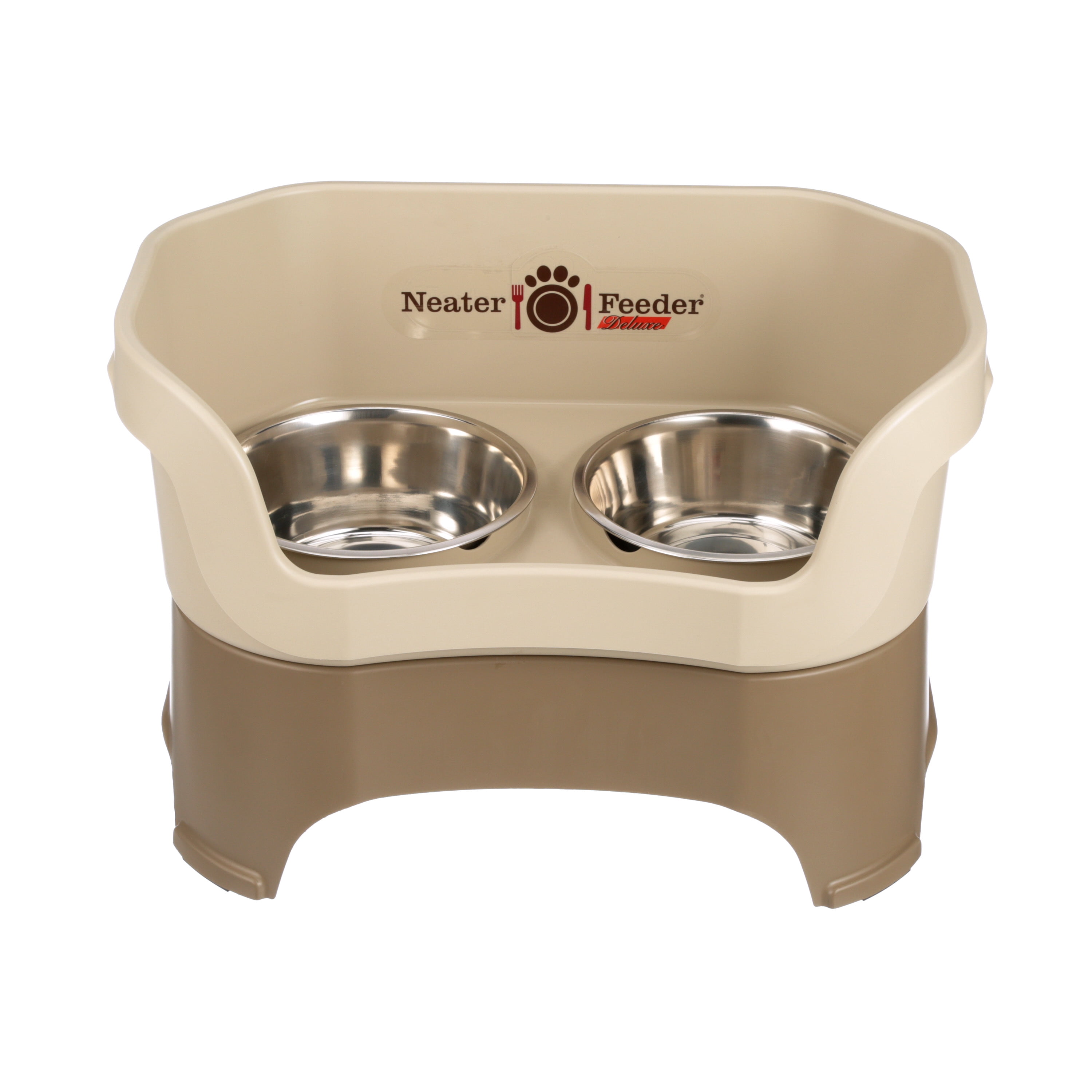 Neater Pets Neater Feeder Deluxe Mess-Proof Elevated Food & Water Bowls for Large Dogs, Cappuccino
