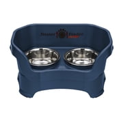 Neater Pets Neater Feeder Deluxe Mess-Proof Elevated Food & Water Bowls for Medium Dogs, Dark Blue