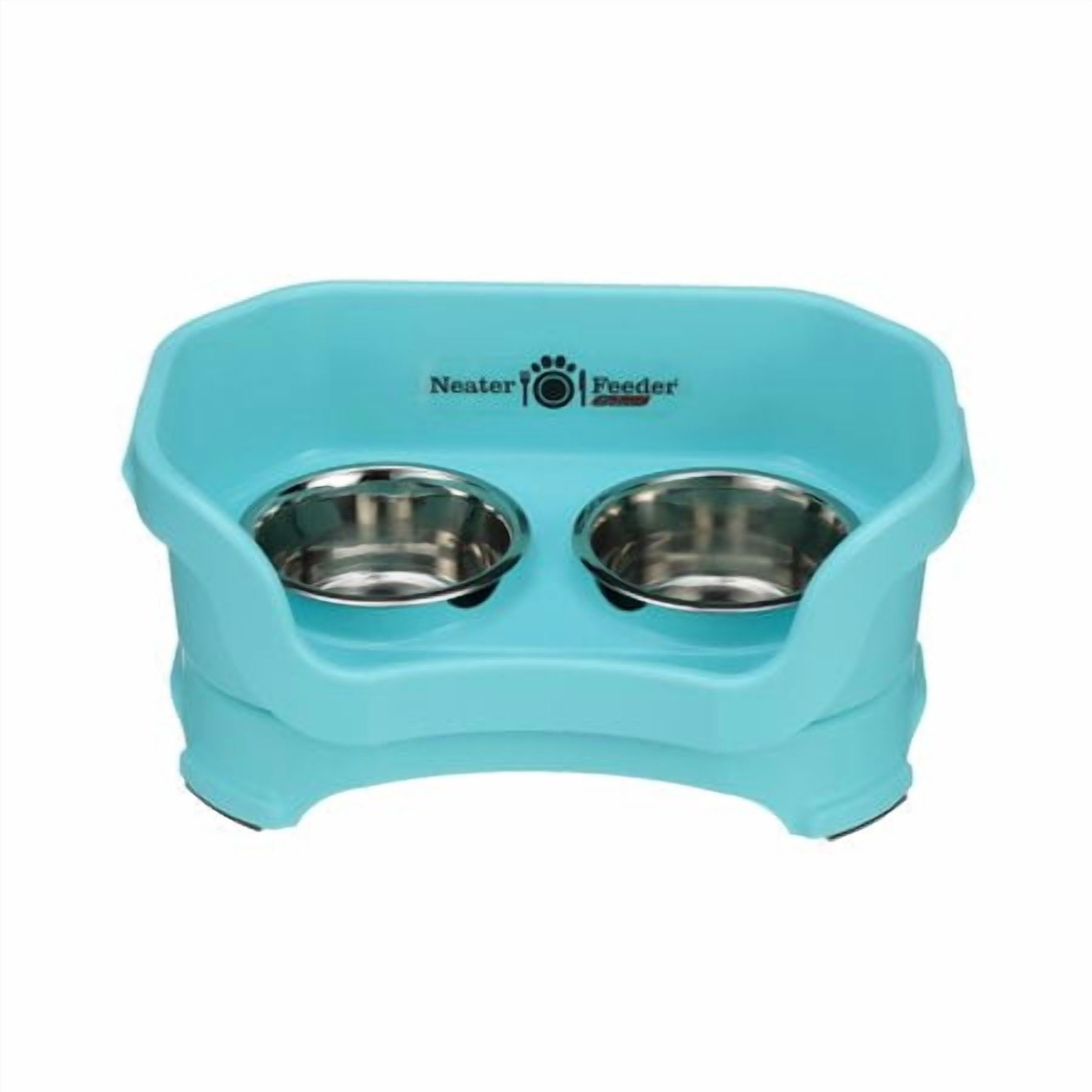 Neater Pets Neater Feeder Deluxe Mess-Proof Elevated Food & Water Bowls for Small Dogs, Aquamarine