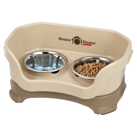 Neater Pets Neater Feeder Deluxe Mess-Proof Elevated Food & Water Bowls for Small Dogs, Cappuccino
