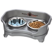 Neater Pets Neater Feeder Express Mess-Proof Elevated Food & Water Bowls for Cats, Gunmetal