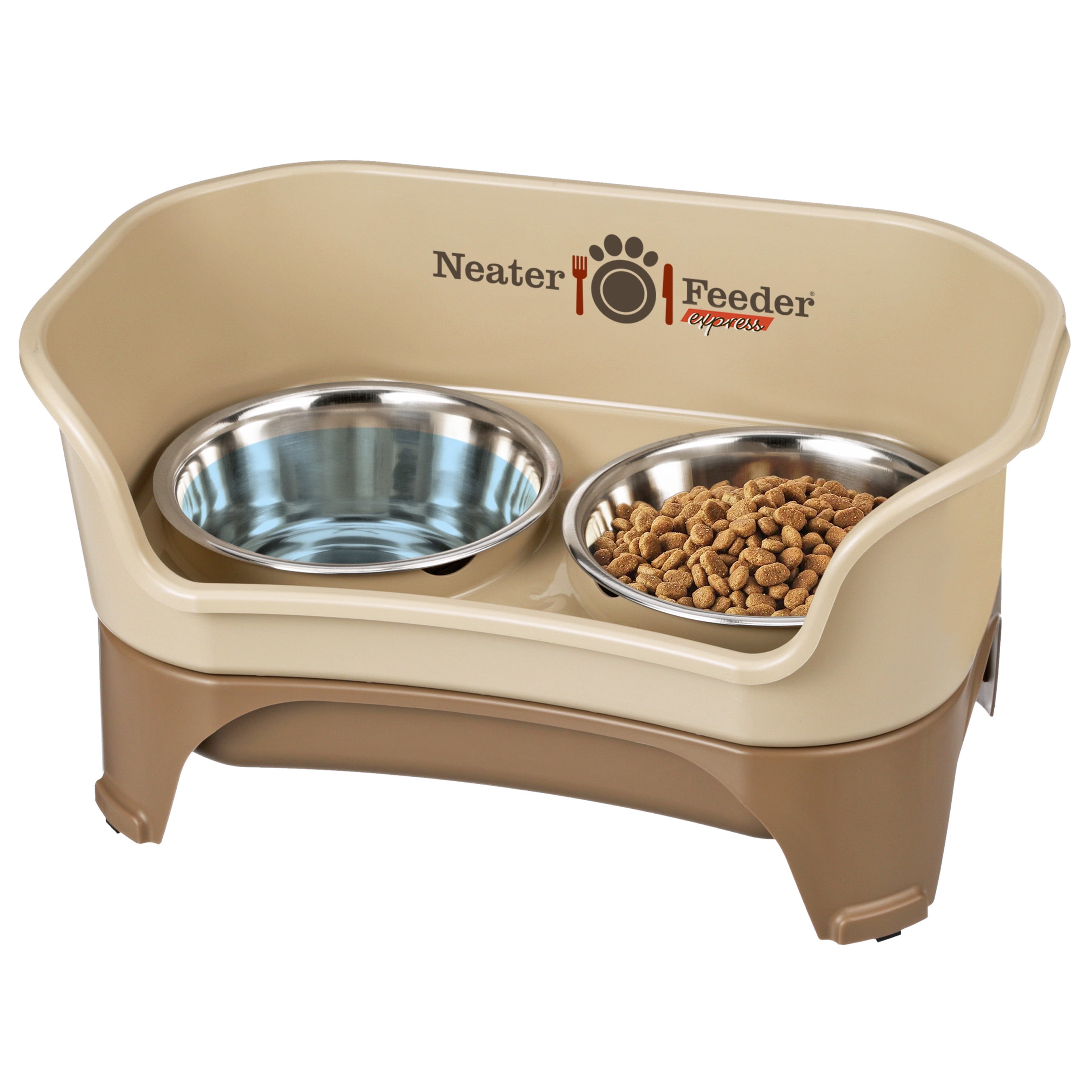 Neater Pets Neater Feeder Express Mess-Proof Elevated Food & Water Bowls for Medium to Large Dogs, Cappuccino