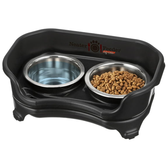 Neater Pets Neater Feeder Express Mess-Proof Elevated Food & Water Bowls for Small Dogs, Black