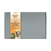 Neater Pets Neater Mat Waterproof Silicone Pet Water & Food Bowl Mat, Gunmetal, 24" x 16"