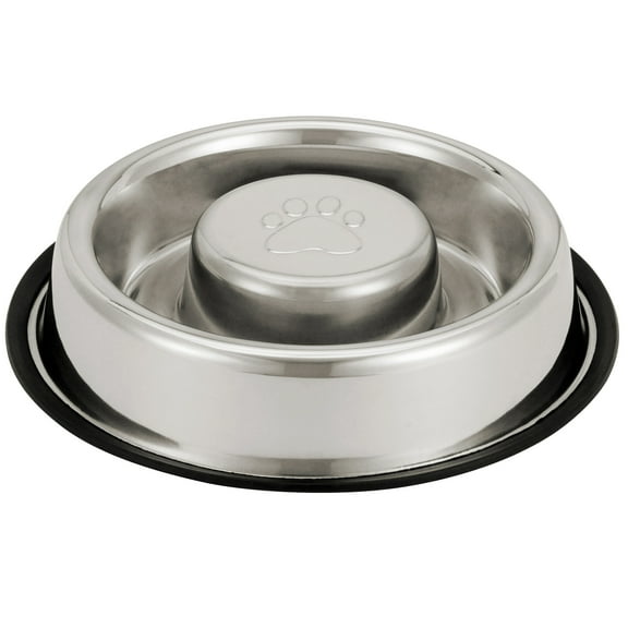 Neater Pets Stainless Steel Non-Tip Slow Feed Bowl - Improves Digestion, Stops Obesity, and Slows Down Eating, 5 Cup