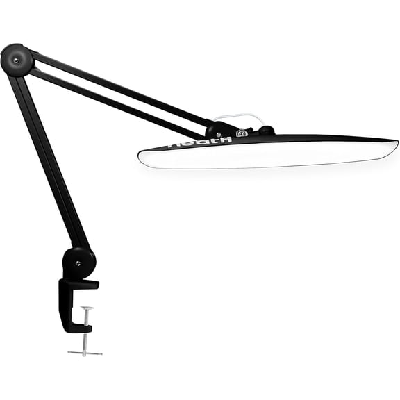 Neatfi 2200 Lumens LED Desk Lamp with Clamp, 20-Inch Wide Head, Dimmable, Home Office & Crafts Use, Black