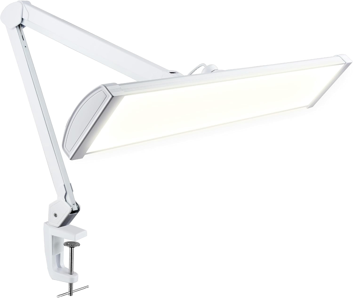 Neatfi Ultra Bright LED Task Lamp with Clamp, 3500 Lumens, 26-Inch Wide Head, 3 Light Modes, Adjustable Work Light for Workbench, Workshop and Reading, White