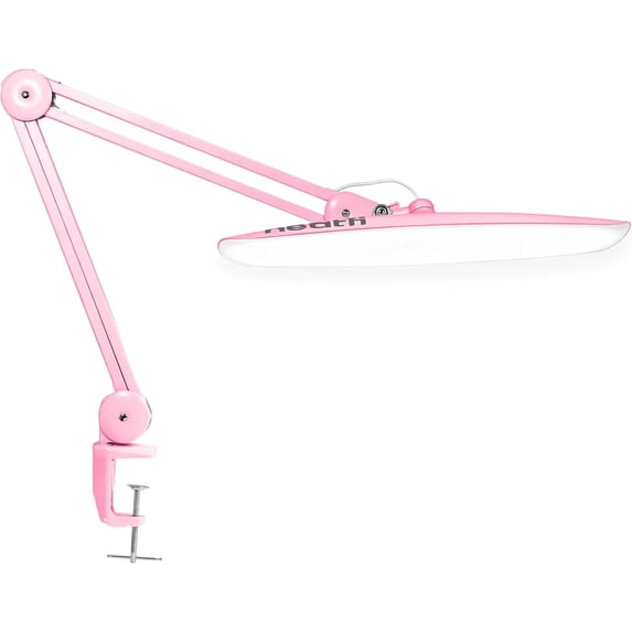 Neatfi Professional LED Desk Lamp with Clamp, 2200 Lumens, 20-Inch Wide Head, Dimmable Work Light for Crafting, Quilting, Sewing, Home Office & Hobby Projects, Pink