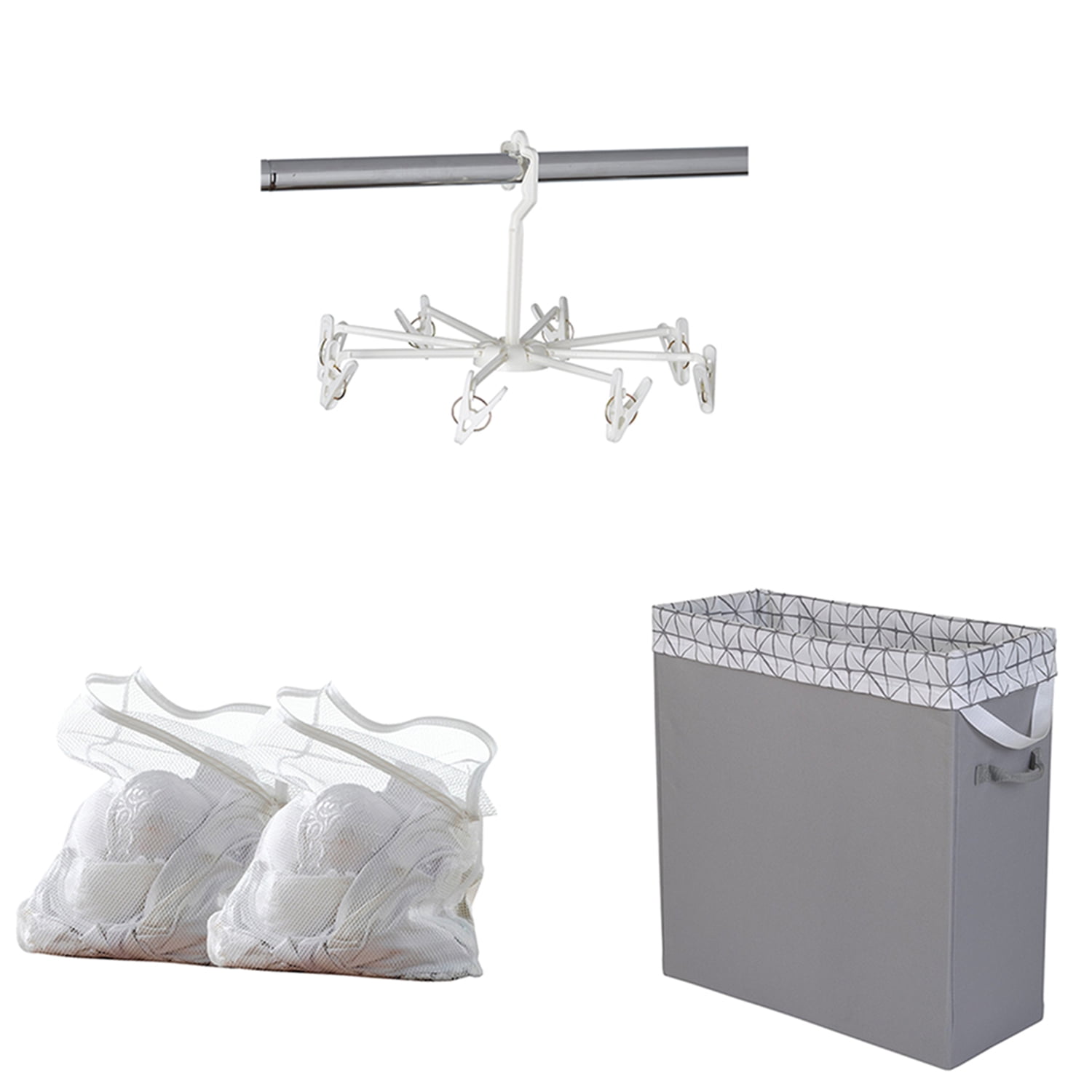 Neatfreak Fabric Laundry Hamper, 8 Pack Hanging Peg Clips & 2 Pack Lingerie Mesh Laundry Bags