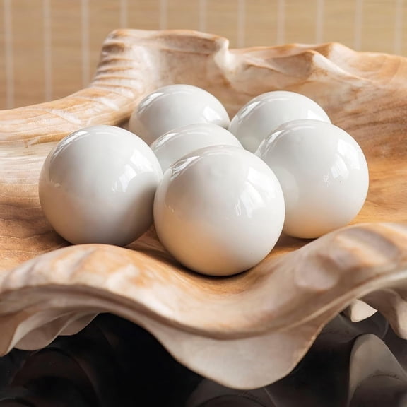 Neatifyes 3" White Porcelain Decorative Ball Set