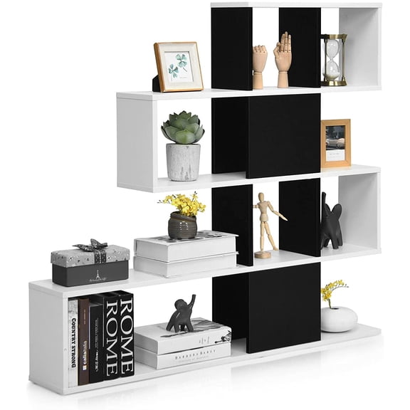 Neatifyes 8 Cubes Bookshelf, Modern Ladder Corner Bookcase, 8-Cube Open Stepped Storage Bookcase, 5-Tier Display Shelf for Home Office, 47 x 8 x 43 Inch, Living Room Divider Booksheif