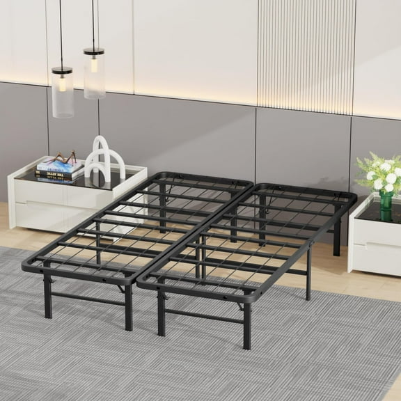 Neatifyes | Full Bed Frame | Metal | Heavy Duty Steel Slats with 12 Legs | Foldable | Sturdy, No Box Spring Needed | Easy to Assemble with Under-Bed Storage | Furniture for Home, Dorms