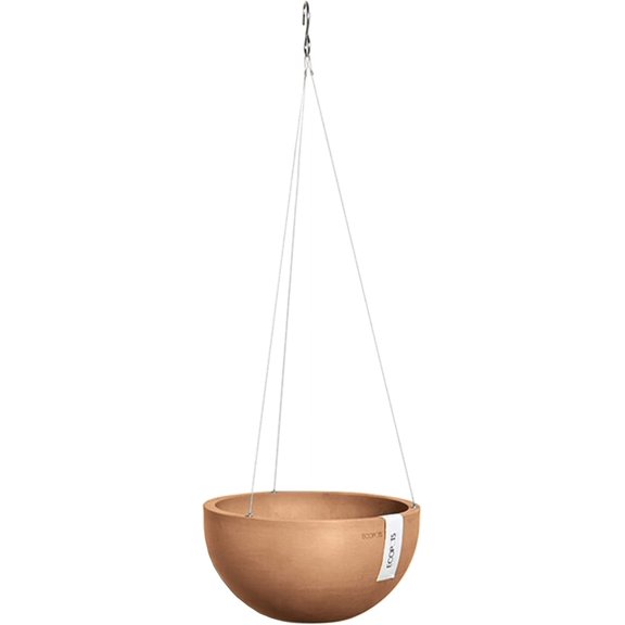 Neatifyes Hanging Brussels Durable Modern Round Indoor/Outdoor Recycled-Based Composite Flower Pot Planter, Terracotta Color, 10.5"