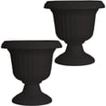 thumbnail image 1 of Neatifyes Large 14 Inch Outdoor Garden Lightweight Utopian Urn Planter with UV-Coated Finish for Entryways, Walkways, and More, Black (2 Pack), 1 of 7