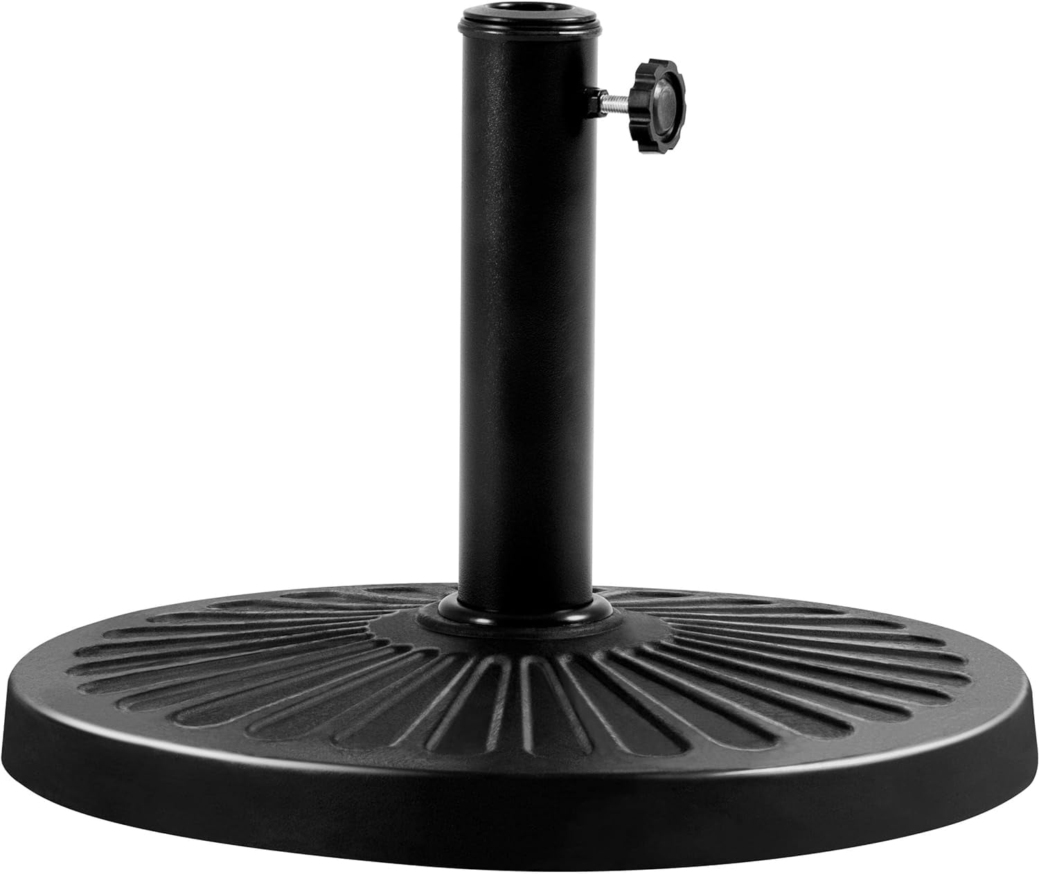 Neatifyes Round Umbrella Base 18'' Heavy Duty Outdoor Resin Umbrella Stand for Patio, Outdoor, Garden, Lawn - Black