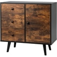 thumbnail image 1 of Neatifyes Storage Cabinet with 3 Drawers and Door, Industrial Wood Accent Cabinet with Adjustable Shelf, Retro Farmhouse Sideboard Buffet for Kitchen Living Room (Industrial), 1 of 10