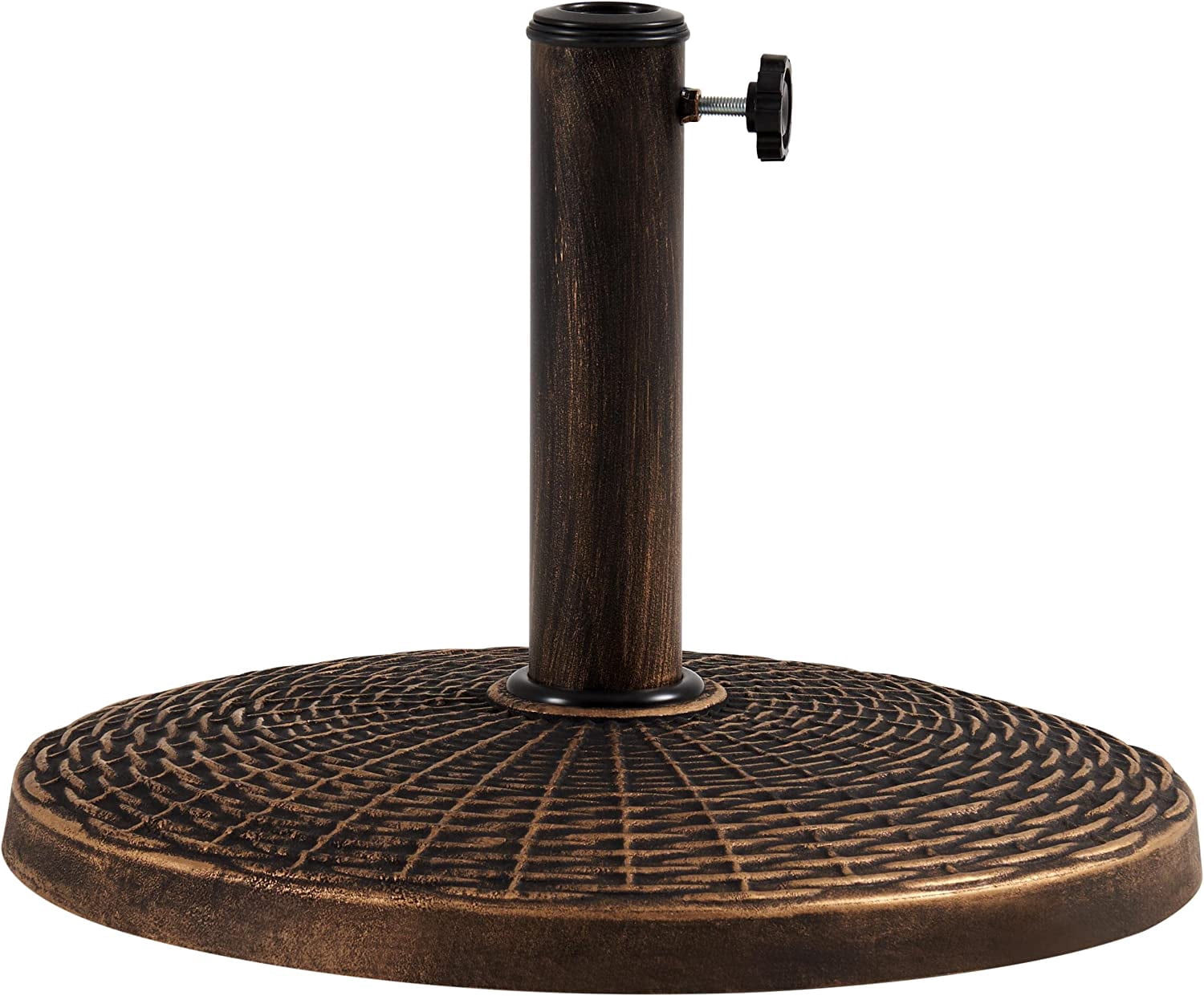 Neatifyes Umbrella Base 22 lbs Heavy Duty Outdoor Patio Resin Umbrella Stand for Deck, Garden - Bronze