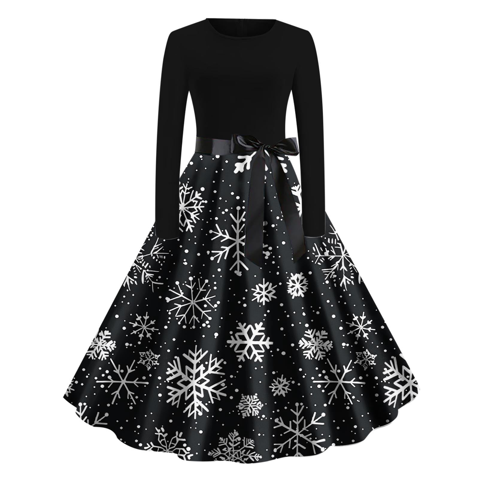 Neatlifepa Womens Snowflakes Polka Dots Print Long Sleeve Crew Neck ...