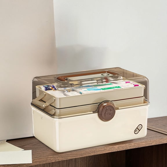 Neatly Organized - Family Box Household Large Capacity First Aid Kit Large Storage Box With Handle Storage