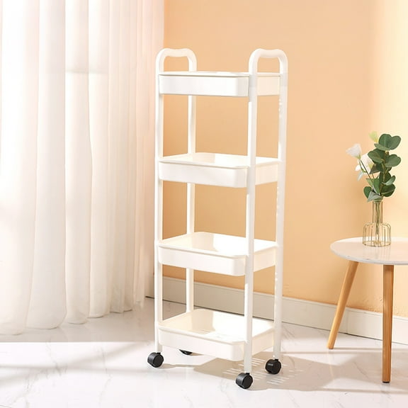 Neatly Organized - Kitchen Storage Cart 4-layer Black With Armrests Storage Rack Bathroom Toilet Toiletries Storage Cart Storage