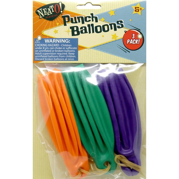 NeatO! Classics Punch Balloons 3-Pack (RANDOM Colors)