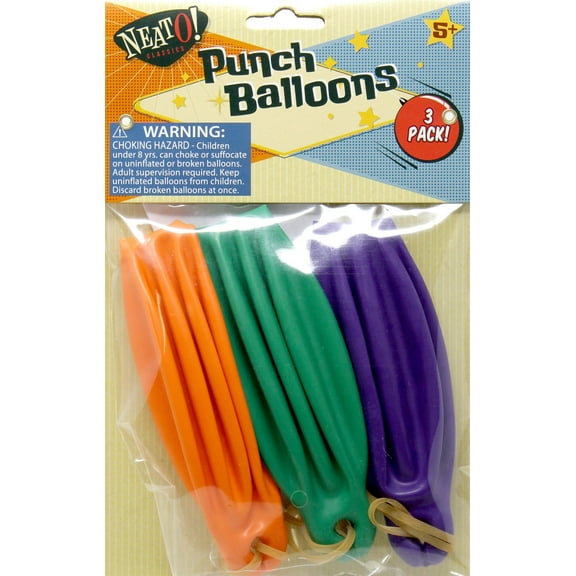 NeatO! Classics Punch Balloons 3-Pack (RANDOM Colors)