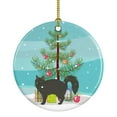 thumbnail image 1 of Nebelung #3 Cat Merry Christmas Ceramic Ornament 2.8 in x 2.8 in, 1 of 3