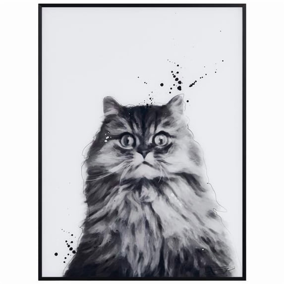 "Nebelung" Pet Paintings on Printed Glass Encased with a Gunmetal Anodized Frame