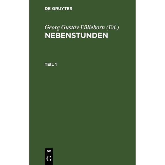 Nebenstunden. Teil 1, (Hardcover)