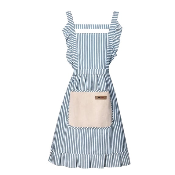 Nebesheii Kitchen Aprons,Cotton Cooking Aprons Vest Adjustable Bib Soft Chef Stripes Apron Two pockets with wide for Men Women(pink/green