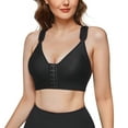thumbnail image 1 of Nebility Post-Surgical Bra Wide Adjustable Straps with Front Closure Wirefree(Black Large), 1 of 8