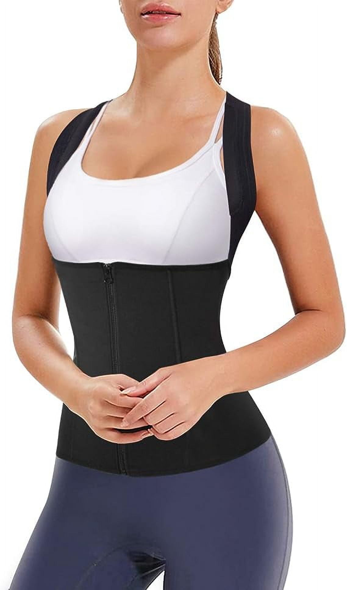 Nebility Women Back Braces Waist Trainer Vest Posture Corrector for Spinal  Neck Shoulder Back Support Tummy Control Body Shaper(Black XX-Large)