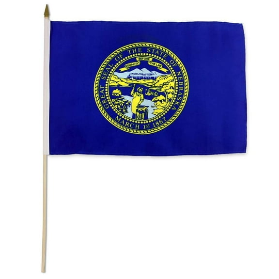 Nebraska 12x18in Stick Flag