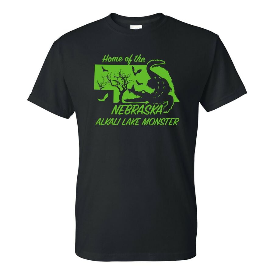 Nebraska Alkali Lake Monster Cryptid Hunting Horror TShirt Black