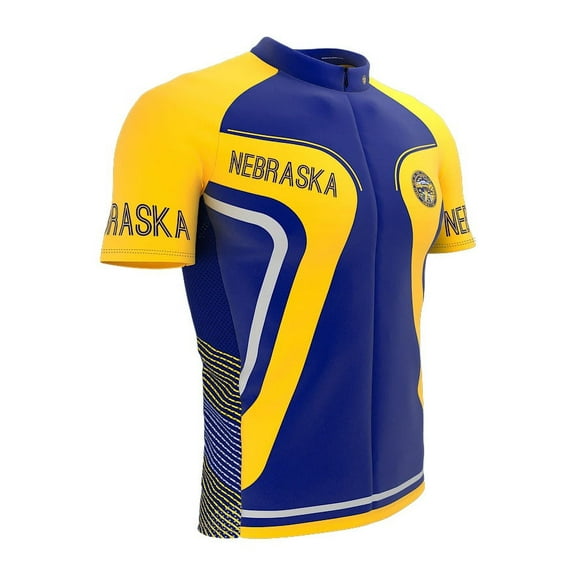 Nebraska Bike Short Sleeve Cycling Jersey for Men - Size XS