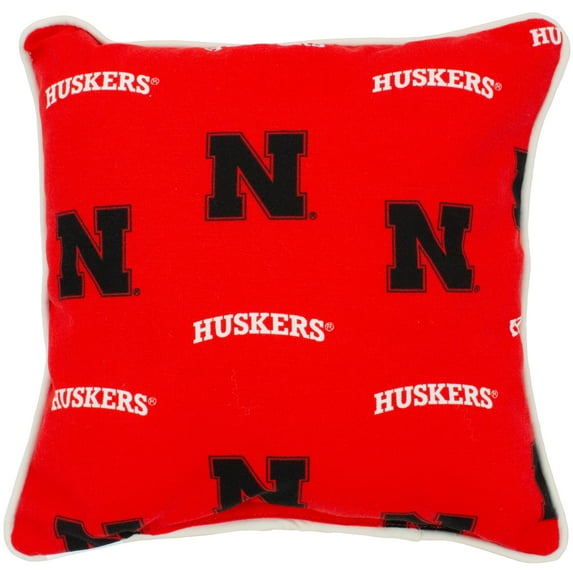Nebraska Cornhuskers College Covers Indoor or Outdoor Decorative Pillow 16 in x 16 in